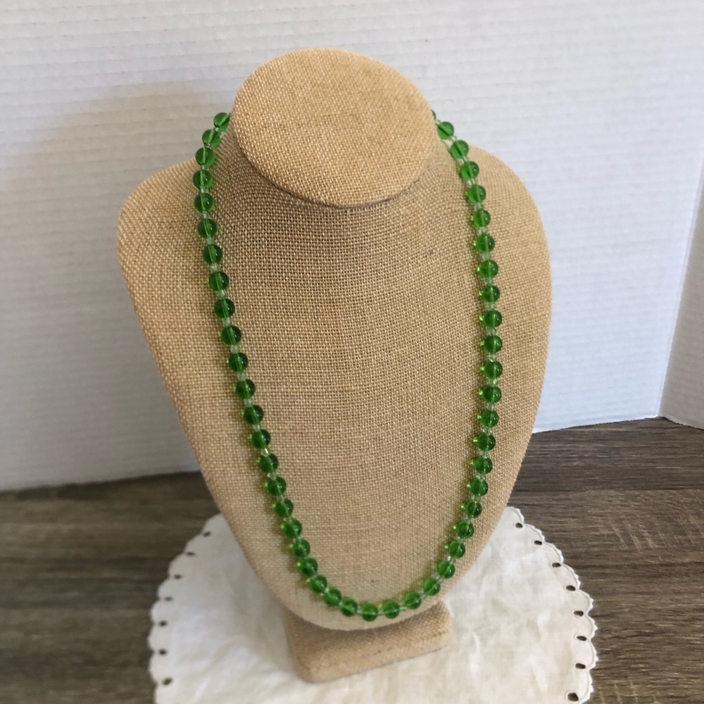 Handmade Green Glass Beaded Necklace